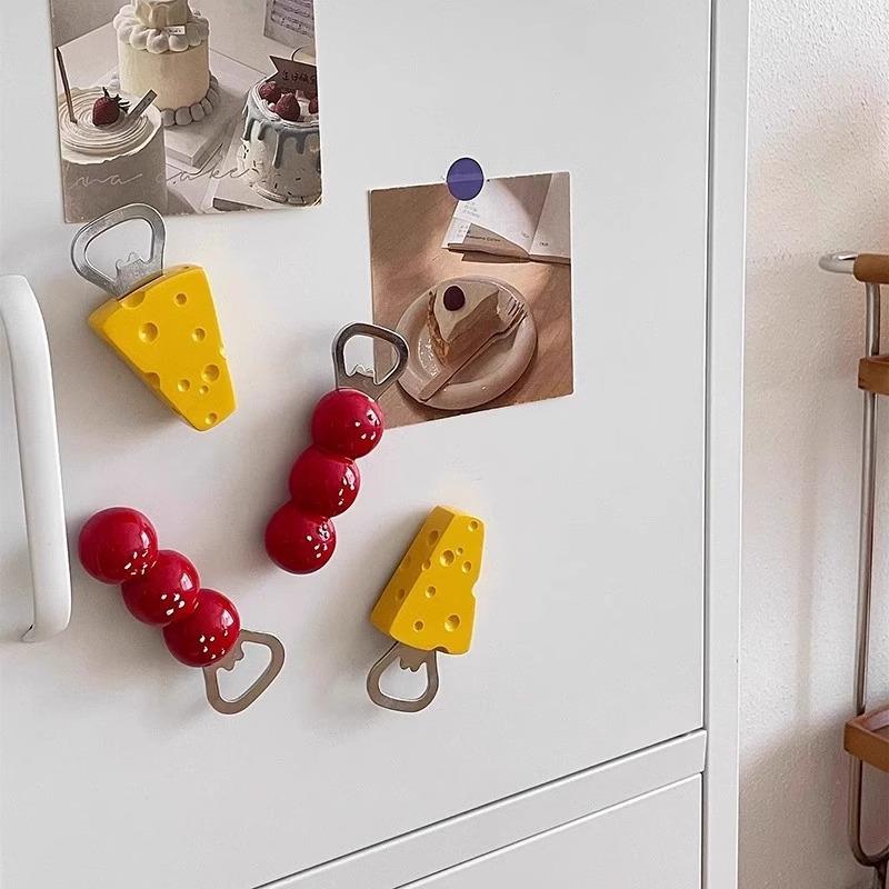 Creative Tanghulu Cheese Magnetic Bottle Opener & Fridge Magnet