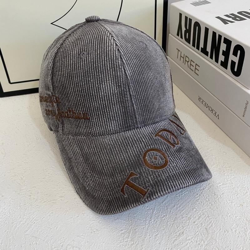 

JYL TS DIY Corduroy Cap Women Autumn Winter Embroidered Casual Baseball Hat Corduroy 1222Mao12779 аквамарин