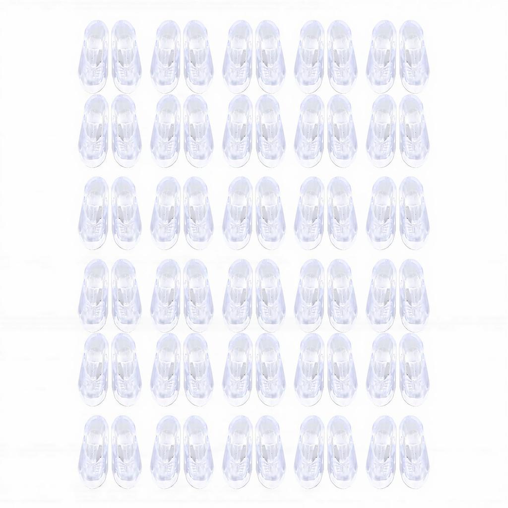 30 Pairs Mini Plastic High Heels Shoes Mini High Heels Doll Shoes for DIY Craft Dollhouse Decor Transparent