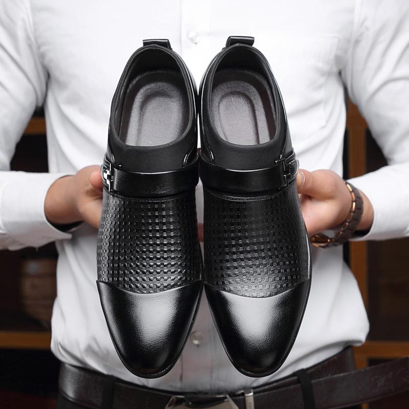 

2025 autumn new leather shoes men s business dress large size shoes fashion hundred towers, casual men s shoes trend 38