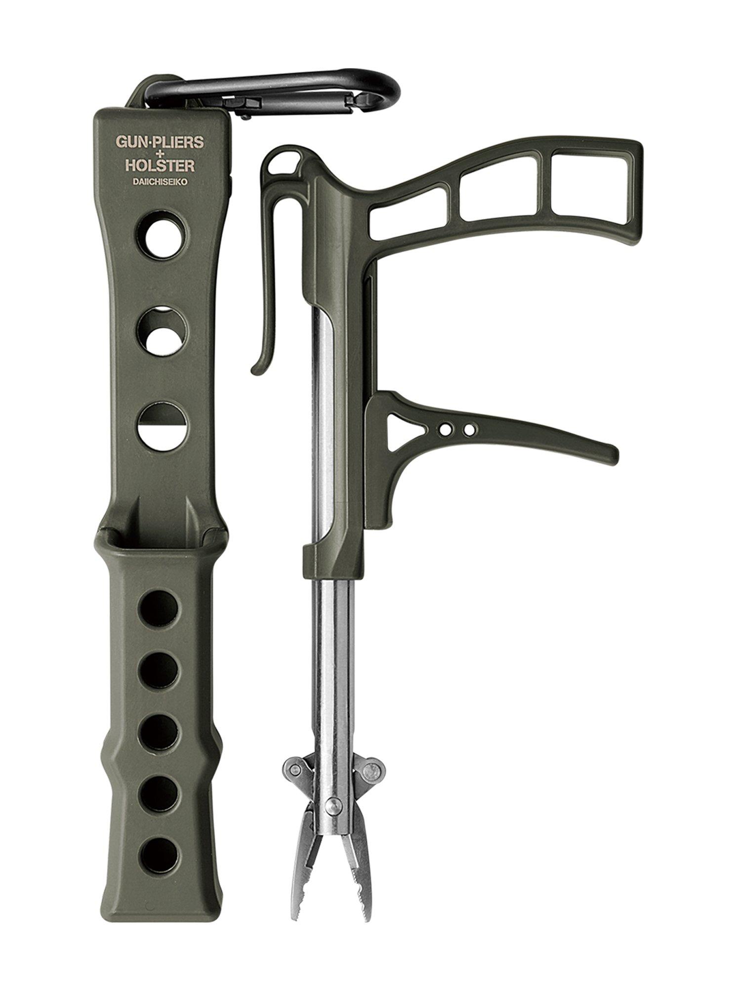 

Daiichi Seiko Fishing Gun Pliers Foliage Hook Needle Remover Pliers, + Holster, Green, Releaser,