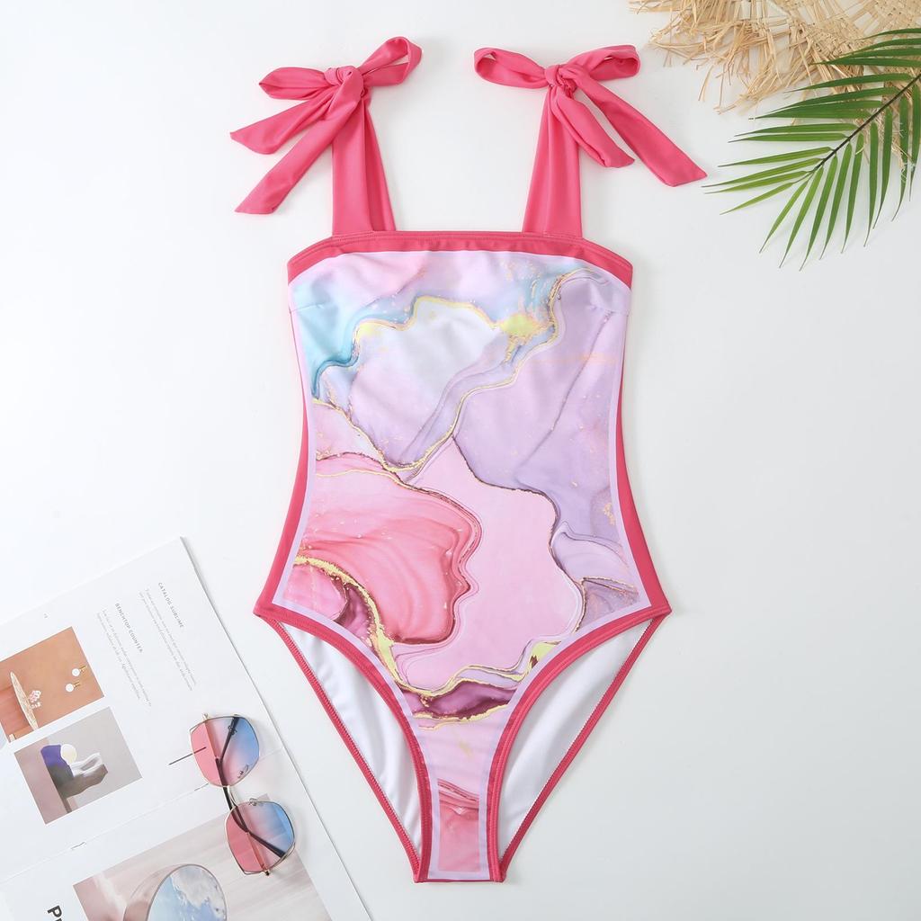 2025 Retro European & American One-Piece Swimsuit with Chiffon Skirt - Conservative & Sexy Design for Women