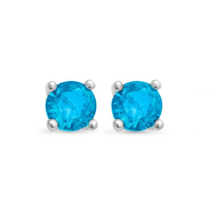 Boucles D'oreilles - LUXENTER - Otieno - Argent 925 - Plaqué or Jaune 18 Carats - Quartz Bleu