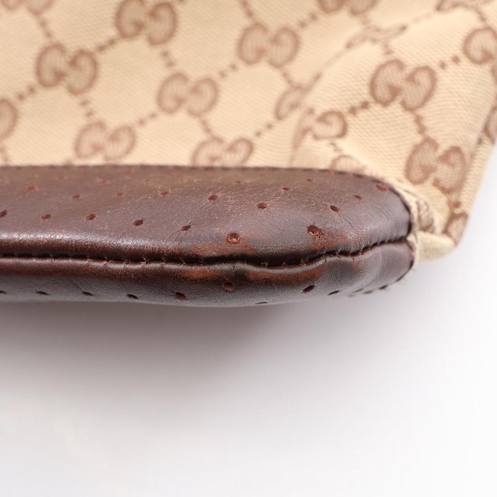 Used GUCCI GG canvas Shoulder Bag 145857 canvas leather Beige Brown Used Women