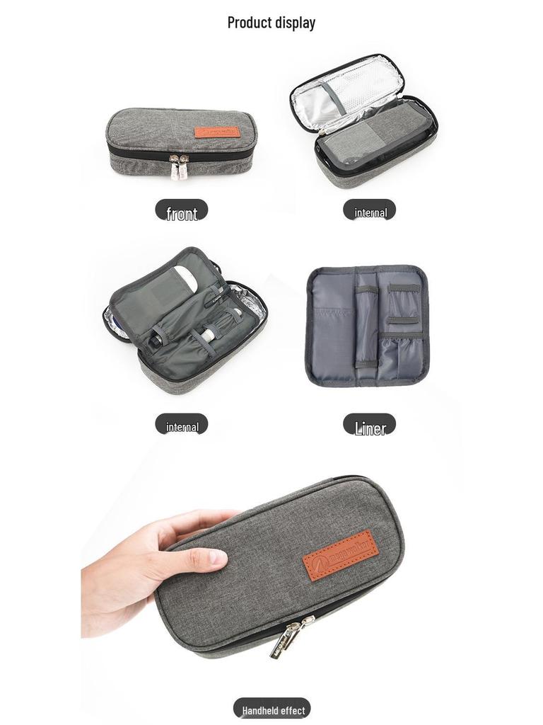 Large Portable Insulated Bag for Medication with Ice Pack