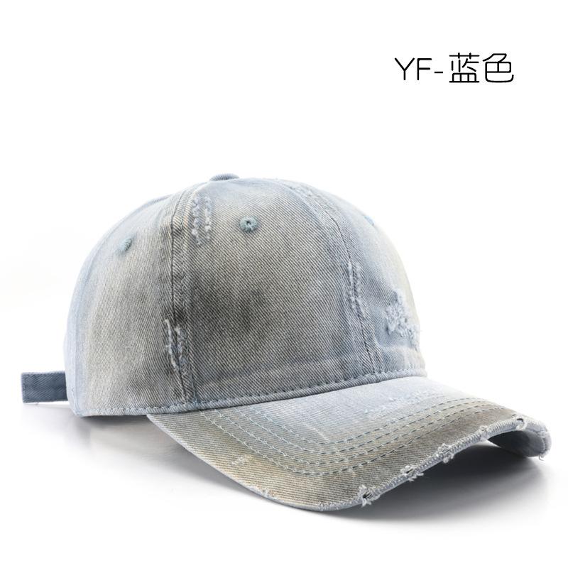 Women's washed and distressed solid-color baseball cap, suitable for outdoor activities, men's travel hat, sun protection and shading