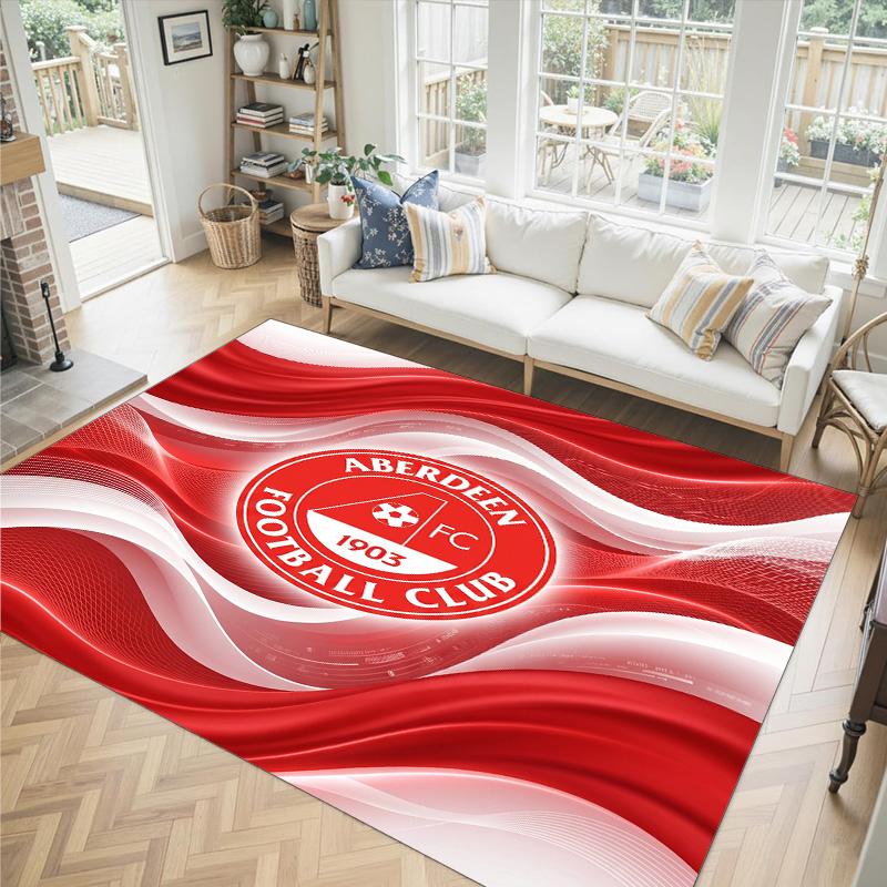 Aberdeen FC Design Crystal Velvet Carpet Cozy Non?Slip Printed Rug For Bedroom Living Room Entrance