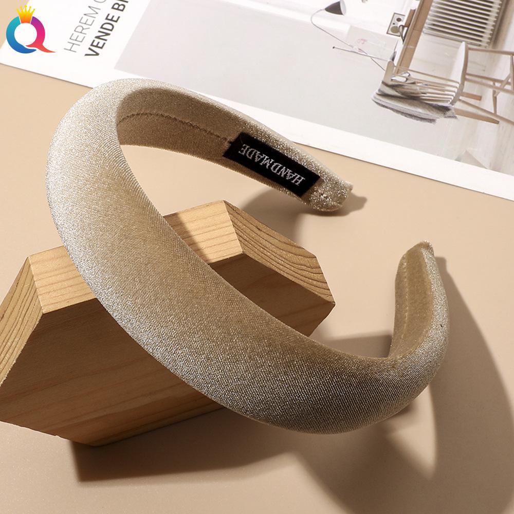 Vintage Velvet Headband Black Beige Wine Blue Green Sponge Hair Hoop Korean Women Elegant Hair Accessories