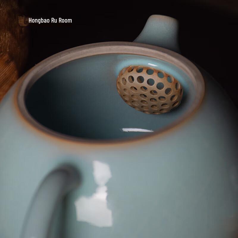 Master Wang Zhenfang Handmade Ru Ware Xishi Teapot