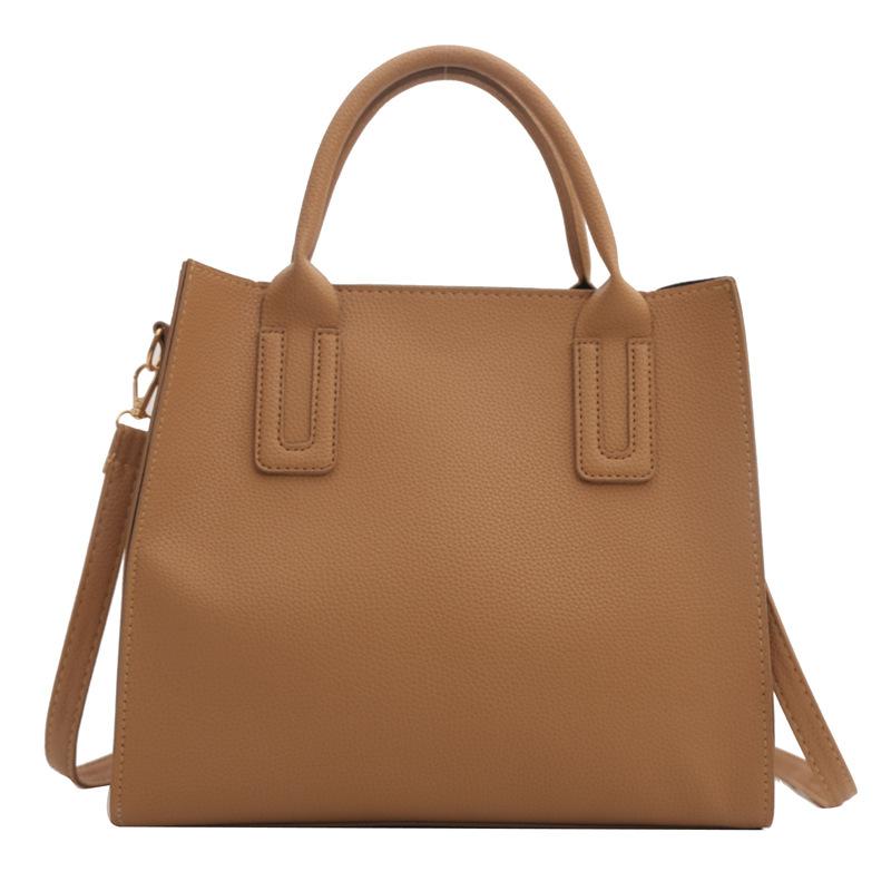 Jednoduchá jednobarevná kabelka, módní taška přes rameno, retro pu dámská taška, velká kapacita, všestranná dámská taška