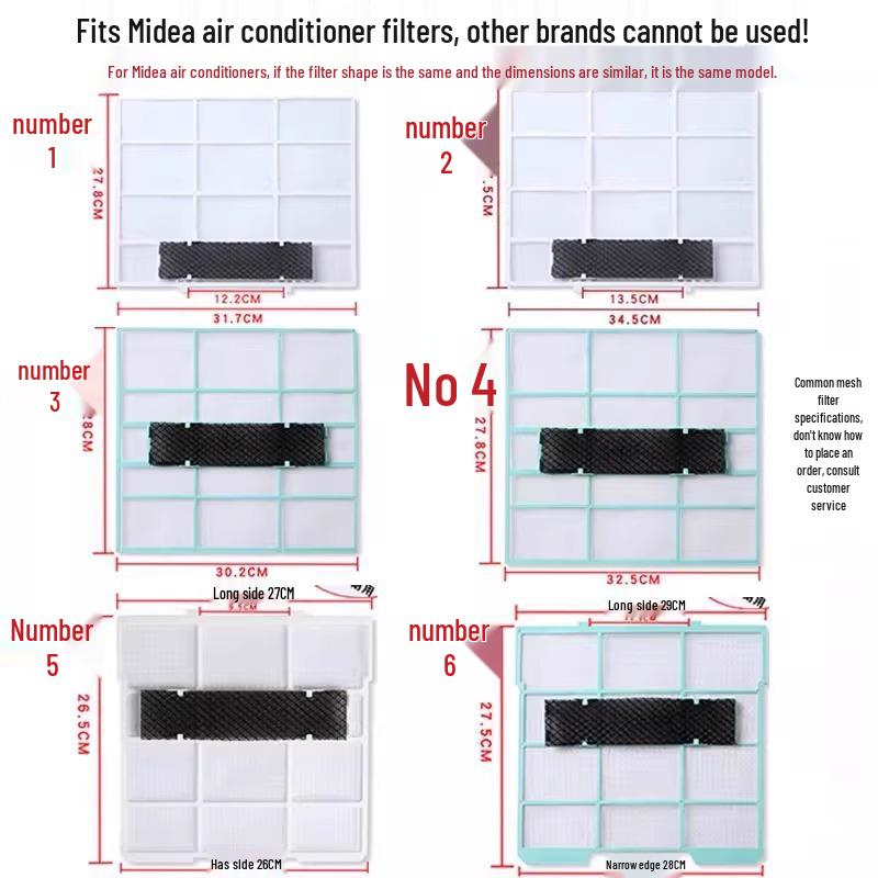 Midea Wall-Mounted 1-1.5HP Air Conditioner Filter: Dustproof, Universal Fit.