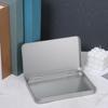 2 Pack Portable Storage Box Containers, Rectangular Metal Tin Boxes, Silver Rectangular T, Metal Tin Box with Hinged for Pen Eraser Craft Photos