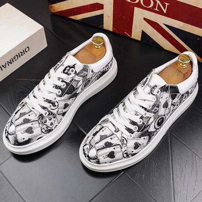 Mode Nouvelle mode chaussures décontractées pour hommes Chaussures graffiti à semelle épaisse respirantes Chaussures de conduite de luxe pour hommes tenis masculino b4