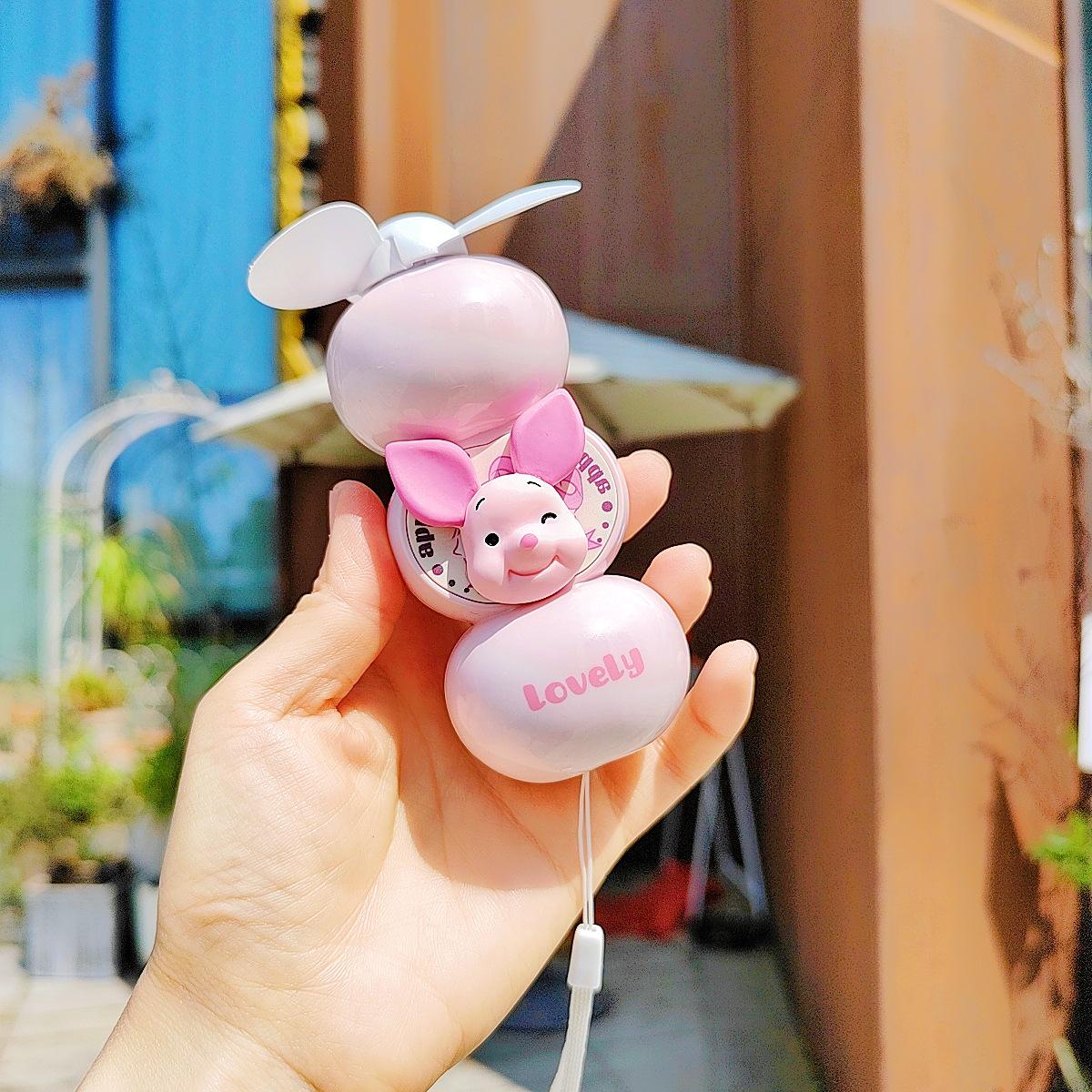Cross-Border USB Rechargeable Cat Cartoon Portable Fan with Large Wind Power for Students Standard
