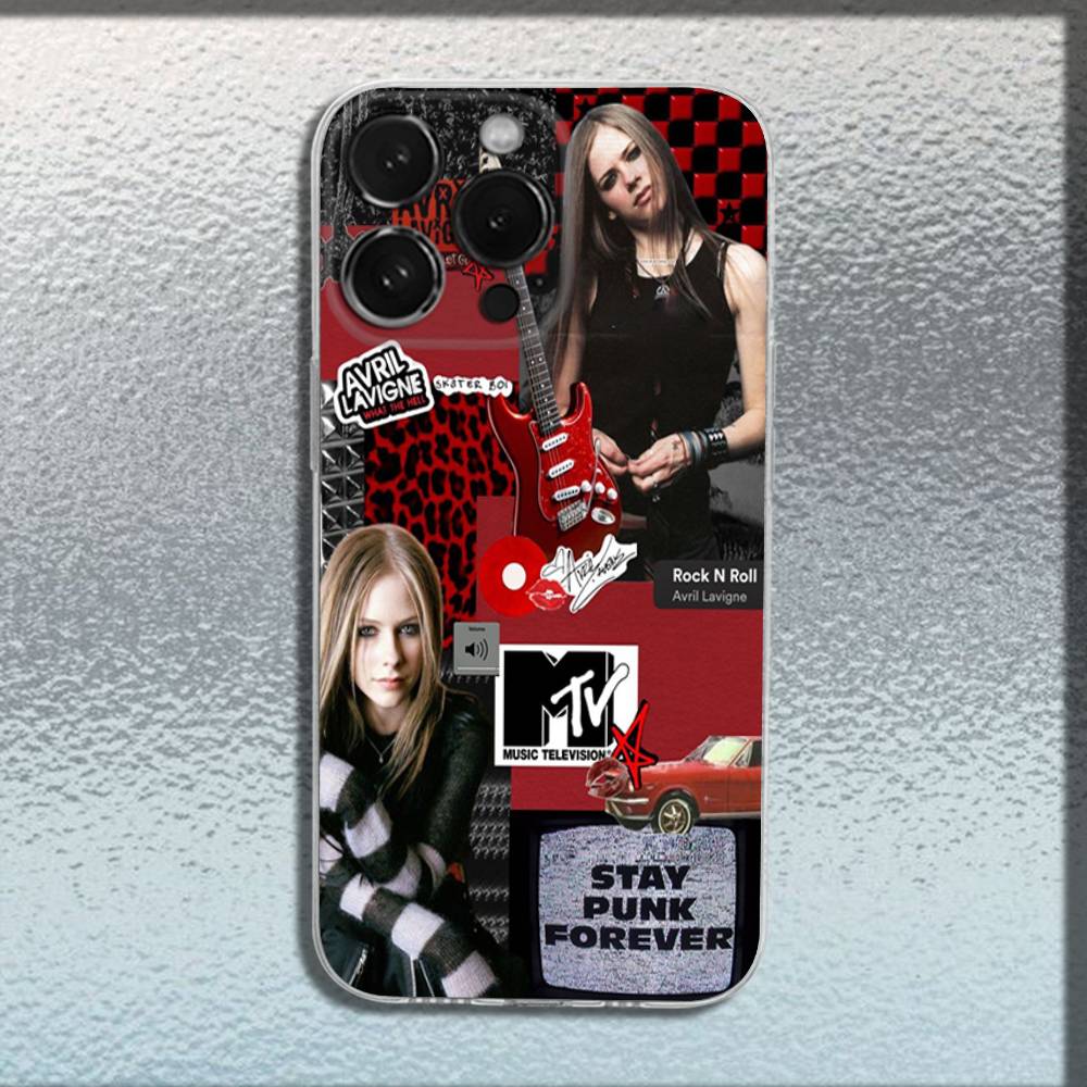 Singer Avril L-Lavigne Phone Case For iPhone 16,15,14,13,12,11 Plus,Pro,Max,XR,XS,Plus,E,Mini Transparent Soft Cover