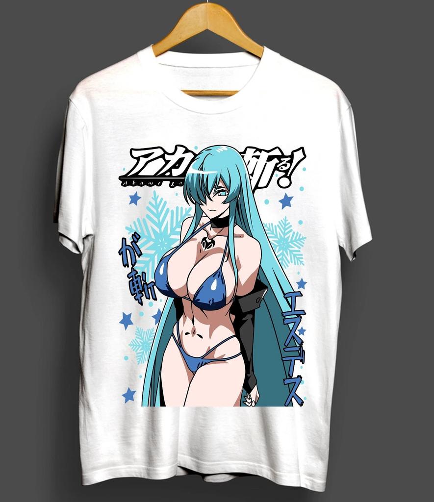 2026 New Year Hot Sale Akame Ga Kill Esdeath Tshirt Akame Ga Kill Esdeath S Waifu Anime Shirt Womens Round Neck Short Sleeve