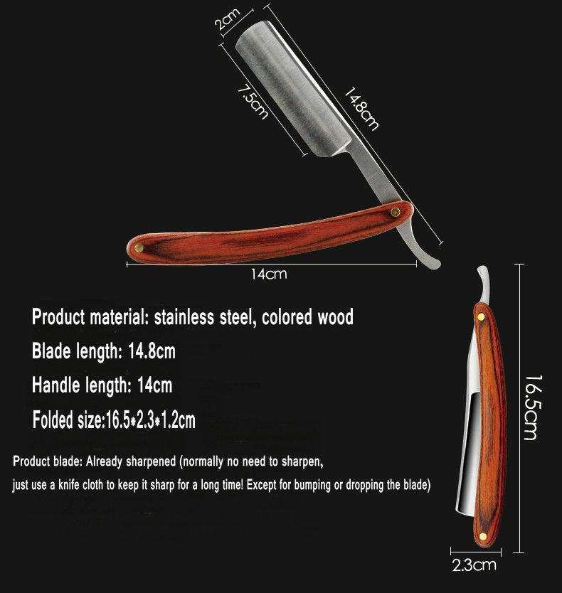 Premium Stainless Steel Straight Edge Barber Razor: Sharp, Folding, Professional Manual Shaver for Precision Beard Shaving