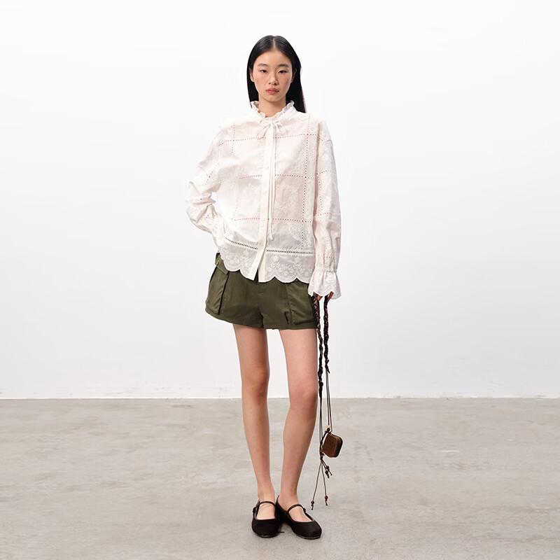 GREEN BELT Women's Tencel Linen A-line Cargo Shorts