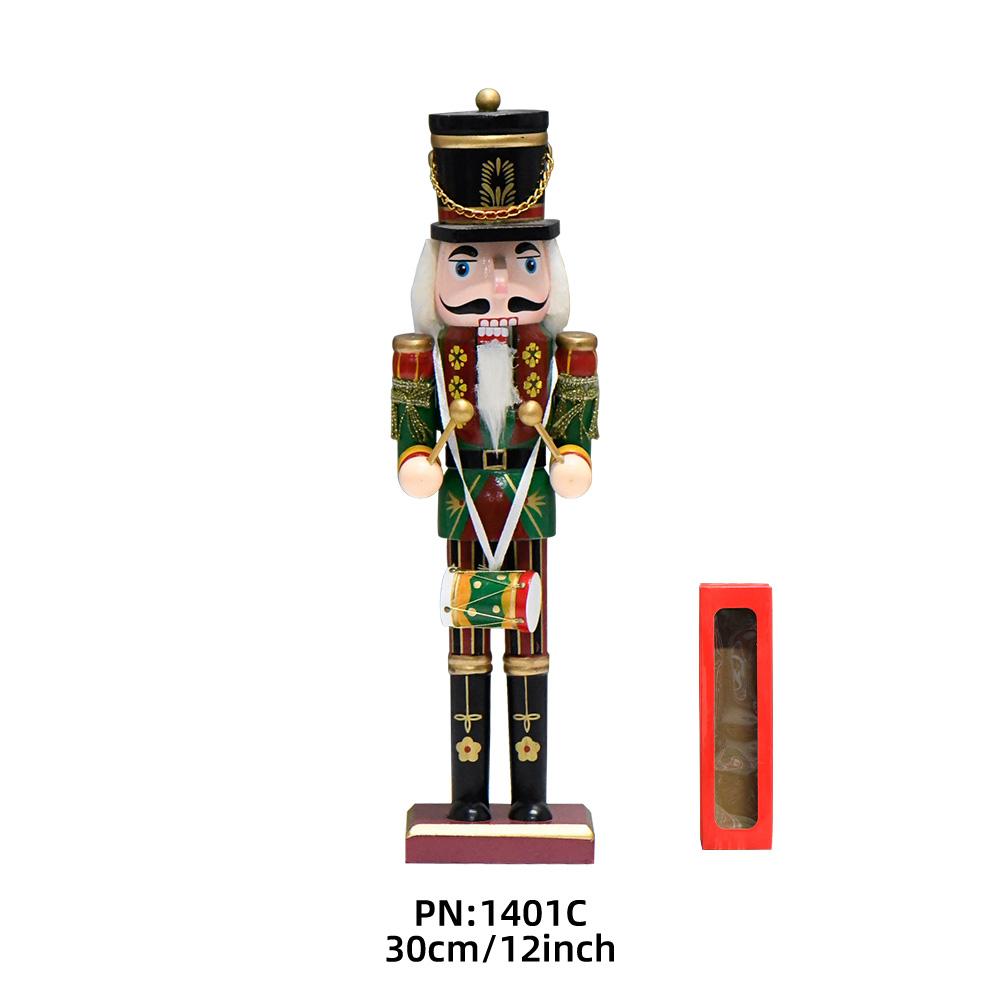 Einzelhandel 30cm Antikes Muster Weihnachts-Soldat Nussknacker-Puppen Traditionelle Weihnachten Dekoration
