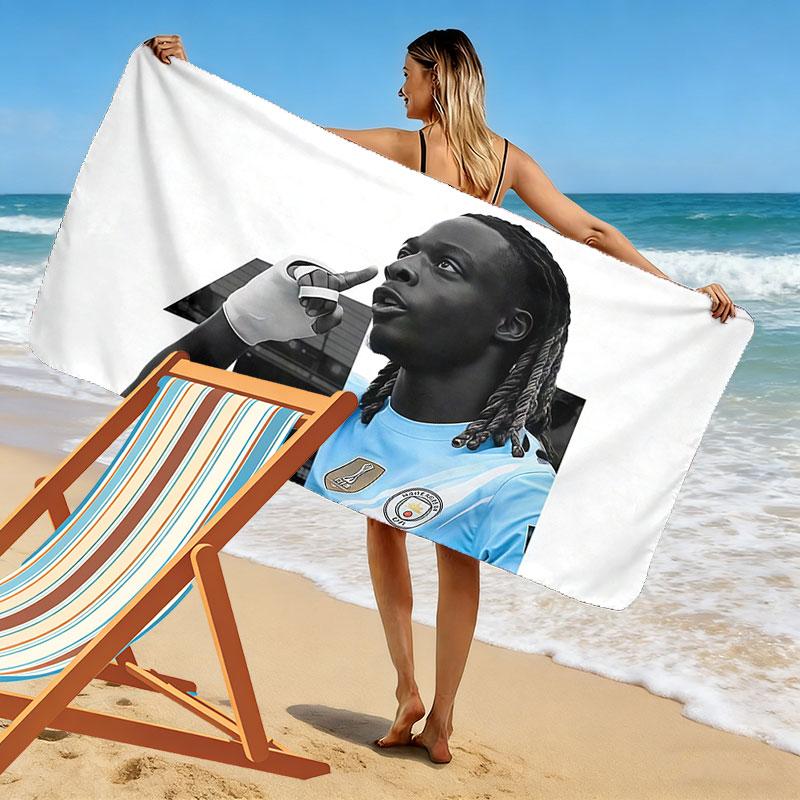 Jeremy Doku Print Beach Towel, Large Soft Quick Dry Towel for Beach Camping Swimming
