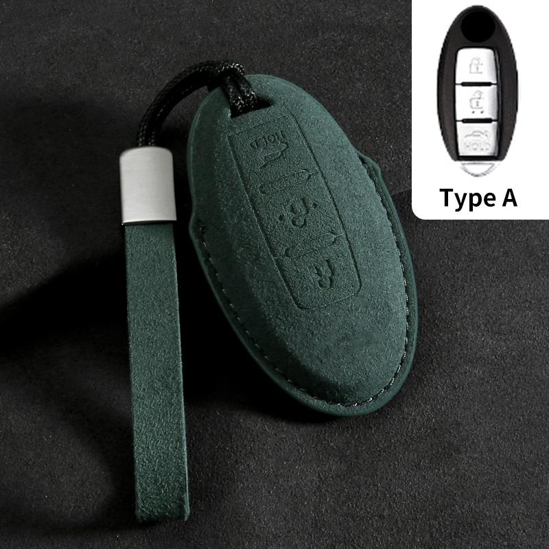 Suede Car Key Case Cover Fit For Q50 Q60 Q70 Qx50 Qx60 Qx70 G25 Fx Jx35 Fx25 Fx35 Ex37 Non-Oem Key Fob Protector
