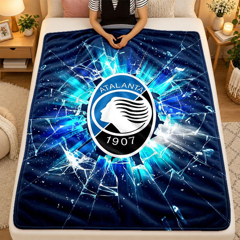 Flaneldecke Atalanta FC Warme Weiche Überwurfdecke für den Innenbereich Sofa Bett Wohnzimmergebrauch