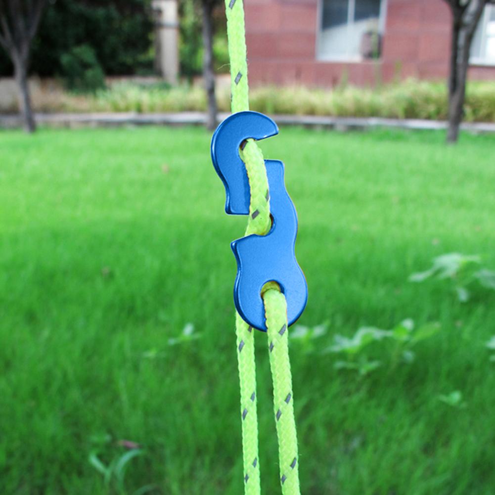 10/20pcs/set Outdoor Camping Tent Parachute Rope Buckle Aluminum Alloy Cord Buckle Tensioners Fastener Travel Kit