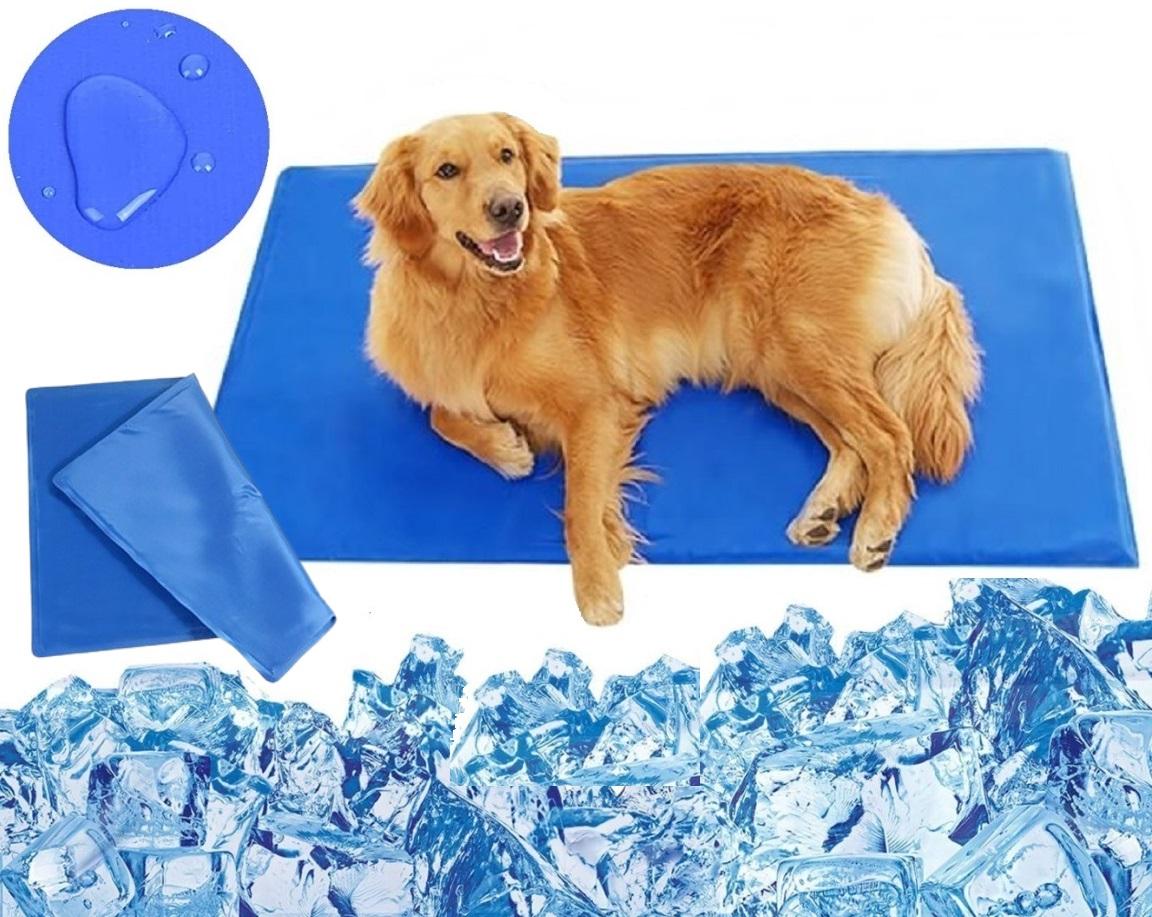 Tapis REFROIDISSANT en gel pour CHIEN CHAT Large Imperméable, différentes tailles ! 50x40 cm bleu