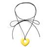 Hollow Love Necklace Female Temperament Niche Collarbone Chain Student Adjustable Chain Multicolor Heart Jewelry