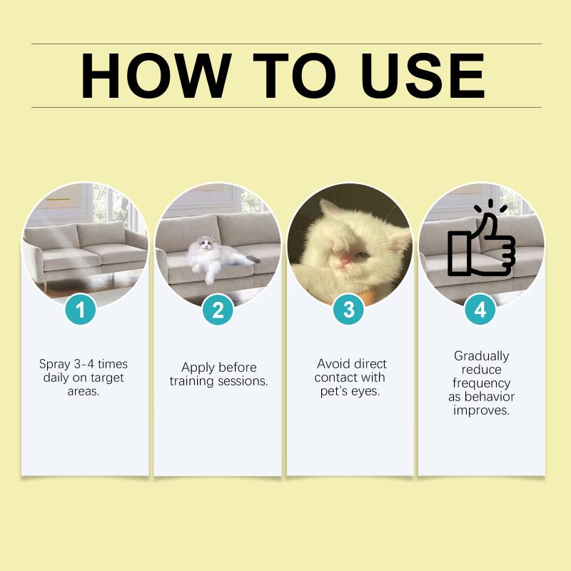 Cat Deterrent Spray Indoor Outdoor Furniture Protector Non Toxic Formula Long Lasting Household Solution