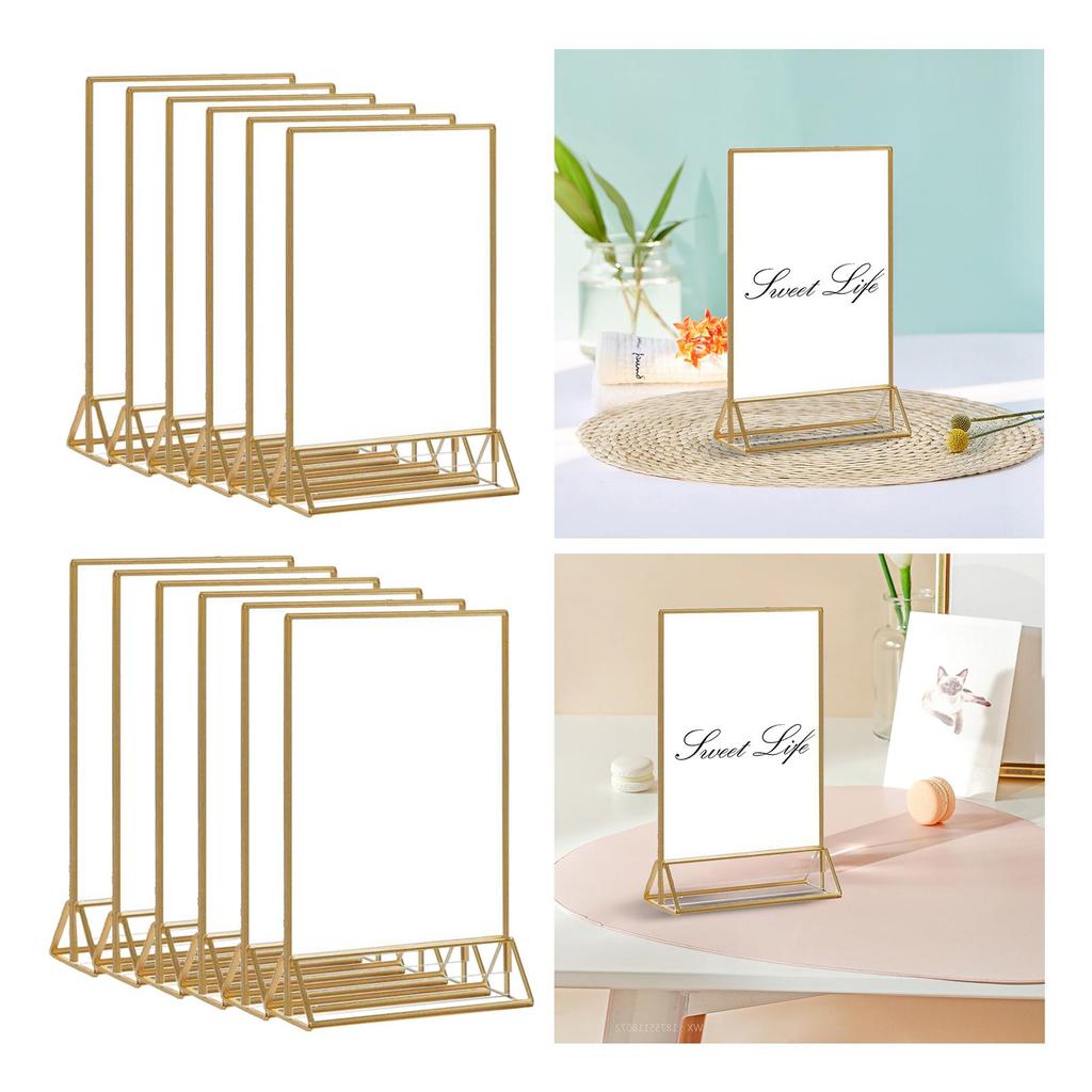 6Pcs Acrylic Sign Holder Stand Poster Home Meetings Table Menu 7