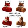 Soft Warm Horse Mascot Blanket Fluffy Throw Cartoon Flannel Blanket Comfortable Folding New Year Throw Blanket Bedtime