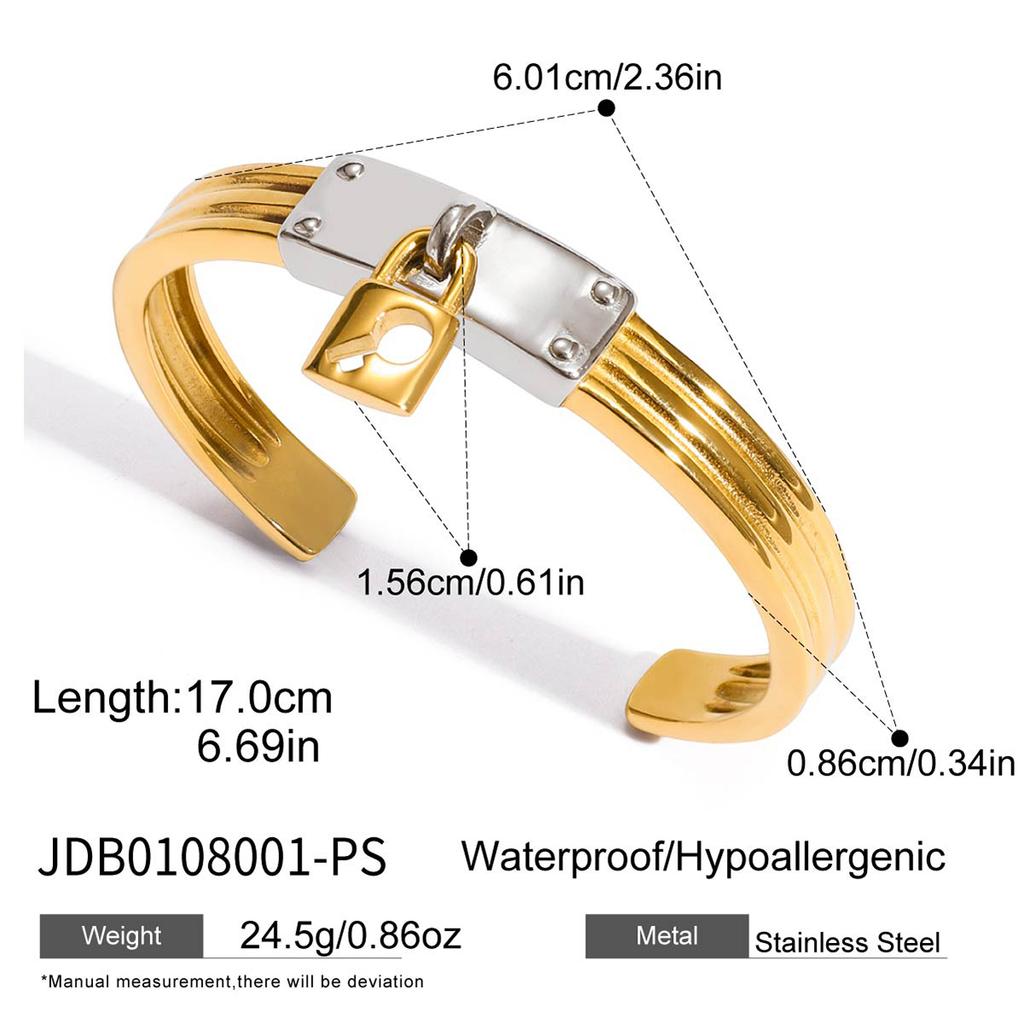 Youthway Classic Lock Bracelet For Women Minimalist  Gold Plated Stainless Steel Bracelet Simple Fashion Jewelry Girls Gift