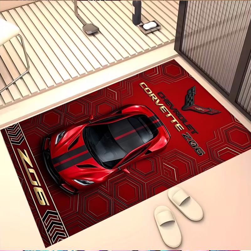 Sports car Print Rug, Washable Floor Carpet, For Entryway Dorm Laundry Room Office Study, Home Decor Birthday Christmas Gift