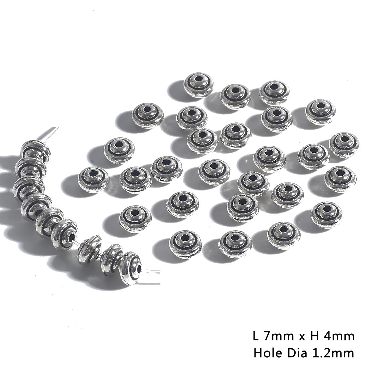 

30-50 шт. античные металлические бусины-разделители из сплава с конусом для изготовления ювелирных изделий 04-7x4mm 30pcs серебряный