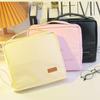 Portable Cosmetics Storage Bag Solid Color Vertical Travel Makeup Organizer Multi-Layer PU Cosmetic Organizer Outdoor