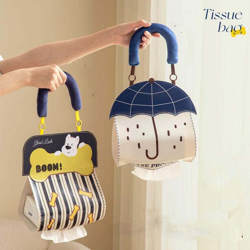 Cartoon Niedliche Hängende Taschentuchtasche Wasserdicht Wandmontierte Gesichts-Handtuch-Rollenpapierbox Toilettenpapier-Taschenabdeckung