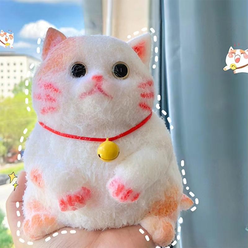 Taba Cute Chubby Cat Orange Cat Plush Soft Sticky Girl Kids Birthday Gift Fidget Squishy Toy Pet Ornaments Gifts