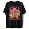 Boots & Bling T-Shirt Cowgirl Thing Pink Floral Cowboy Hat Western Country Tee
