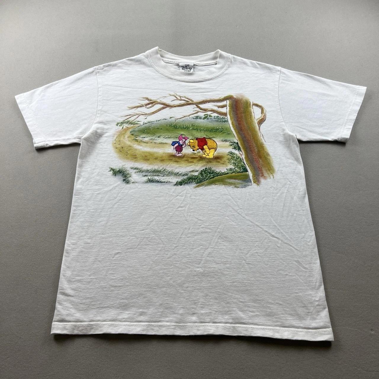 Vintage Disney Winnie The Pooh T-Shirt Mens Small White Piglet Made in USA 90s S