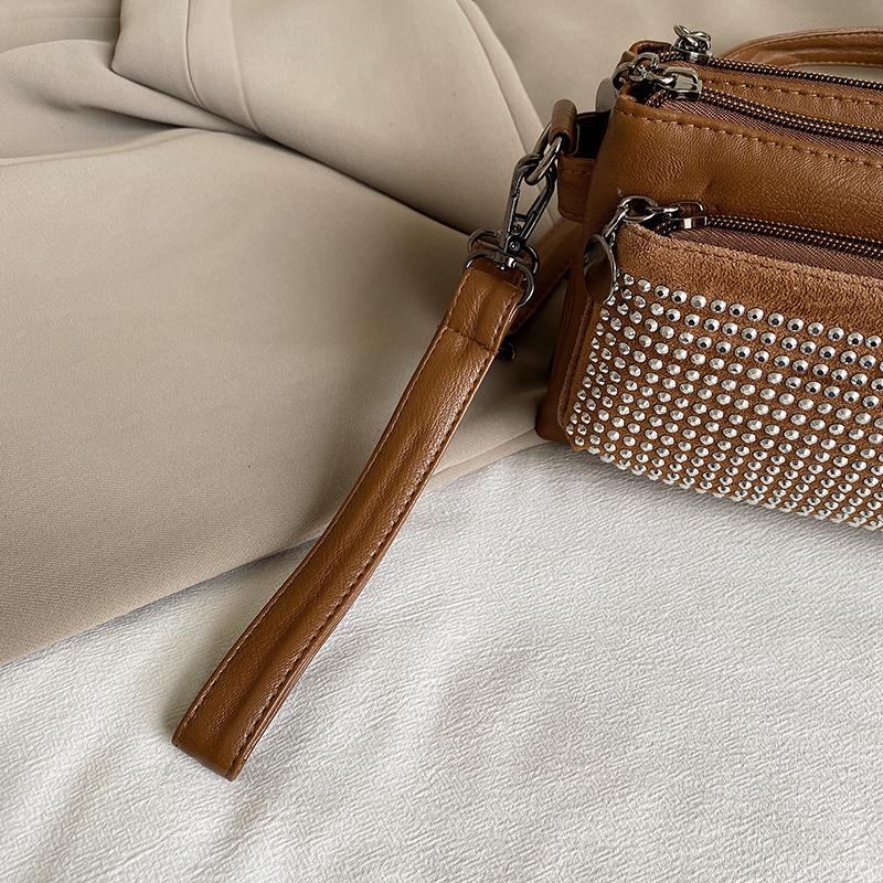 Fashion Rhinestone-Studded Shoulder Bags for Women Small Crossbody Bags Wrist Bag for Women Work Shopping and Meeting Friends Ladies' Holiday Gifts
