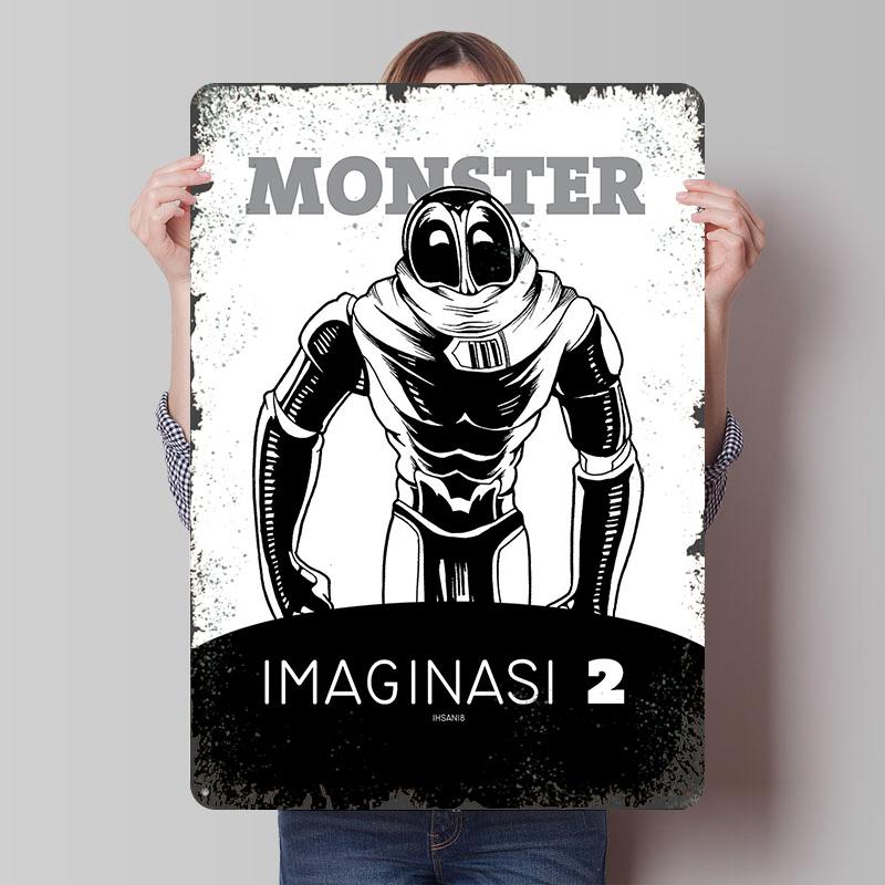 

Monster Imaginasi 2 Metal Poster Customized Wall Art Retro Vintage Tinplate Signs for Mancave Decoration Room Home Decorations 7.9x11.8In(20x30cm)