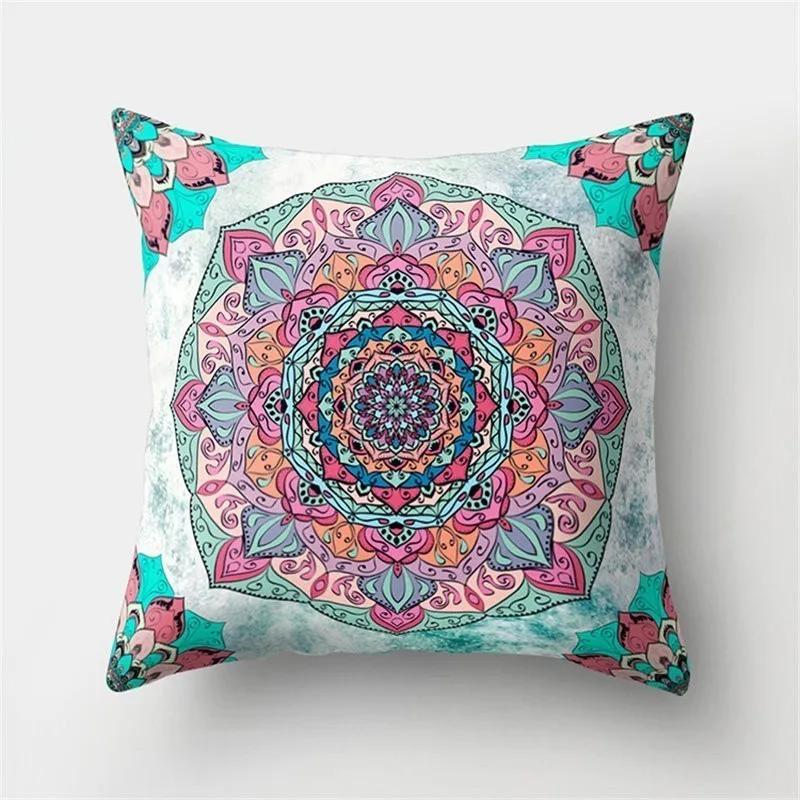 Mandala Pattern Decorative Polyester Cushion Cover Sofa Decorative Pillow Cover Pillow Protectors For Sofa Car Home Decor