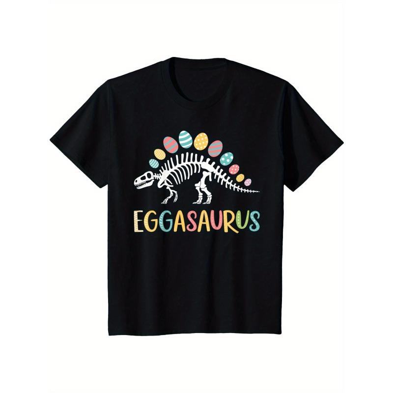 European sizes Kids Eggasaurus Easter Stegosaurus Dinosaur Boys Kids T-Shirt 98cm