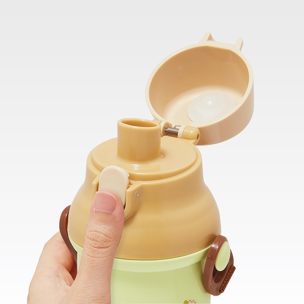 Skater Wasserflasche aus Kunststoff, 480 ml, mit einem Druck, antibakteriell, kinderfreundlich, leicht, antibakterielle Behandlung, hergestellt in Japan, Ghibli, Totoro, Katze, Bus, Jungen