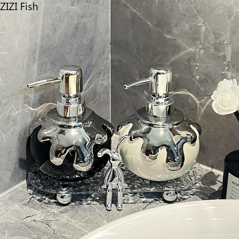 Simple Hand Sanitizer Bottle Creative Ceramic Soap Dispenser Hotel Toilet Lotion Bottle Storage Bottle Home Bathroom Accessories