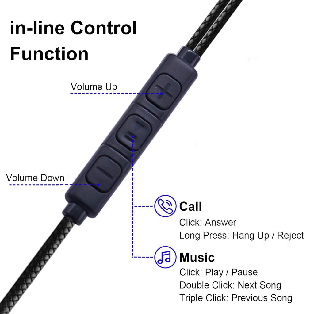 Explosive Metal Earphones In-ear Wired Subwoofer Game Computer Mobile Phone Earphones Wire Control with Microphone