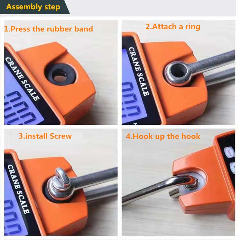 300kg Mini Crane Scale Portable LCD Electronic Digital Industrial Crane Scale Heavy Duty Hanging Weighting Hook Scales