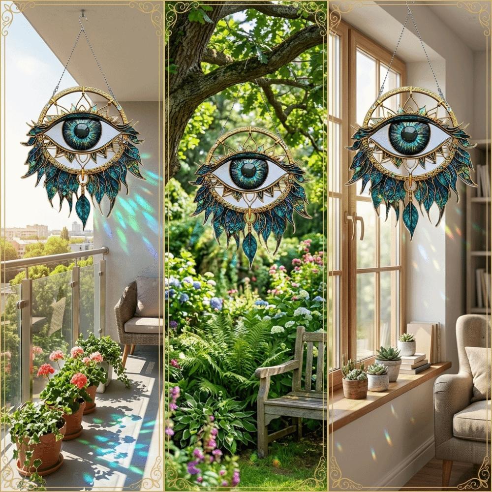 Acrylic Evil Eye Decoration Eye Shape Wind Chime Wall Decoration Hanging Pendant  Yard