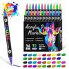 24/48/72 Colors Acrylic Paint Markers Soft Tip Double Nib Markers New Paint Pens  Art Supplies